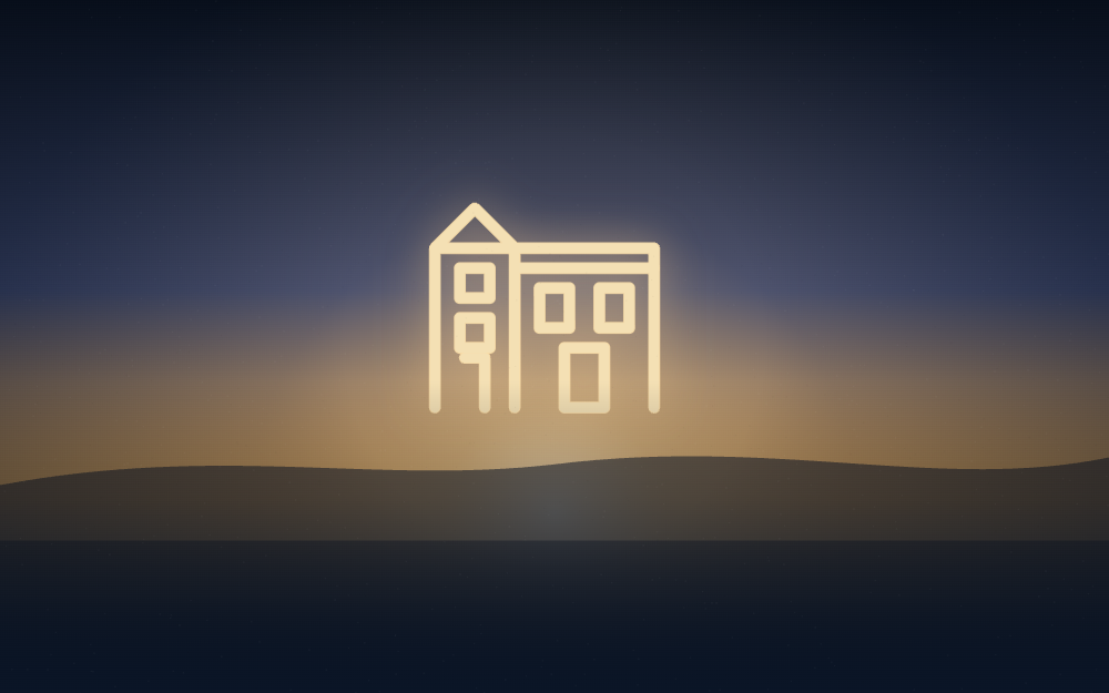 Western Town rendering at golden hour